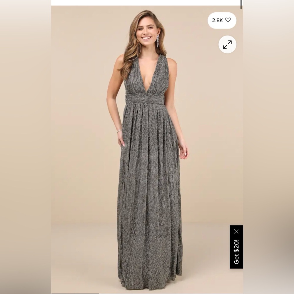 Radiant Black and Gold Metallic Maxi Dress
